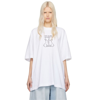 베트멍 여성 라운드 반팔 티셔츠 - Vetements Womens Over Size Tshirts - vec2033x