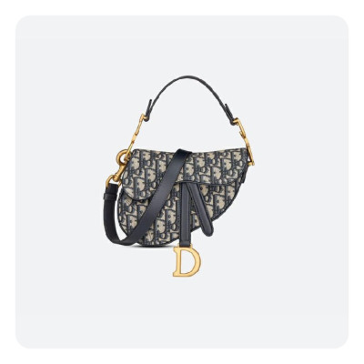 디올 블루 오블리크 자카드 미니 새들 스트랩 백- Dior Oblique Jacquard Mini Saddle Strap Bag- di2627z