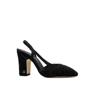 샤넬 여성 하이힐 슬링백 - Chanel Womens Black Slingback - chs1435x