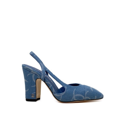 샤넬 여성 하이힐 슬링백 - Chanel Womens Blue Slingback - chs1436x