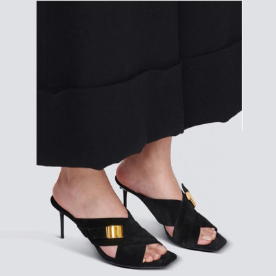 발망 여성 블랙 샌들 - Balmian Womens Black Sandal - bas1564x