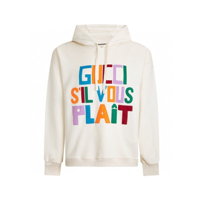 구찌 남/녀 아이보리 후드티 - Gucci Unisex Ivory Hoodie - guc2478x