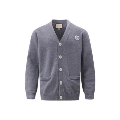 구찌 남성 브이넥 가디건 - Gucci Mens Gray Cardigan - guc2679x