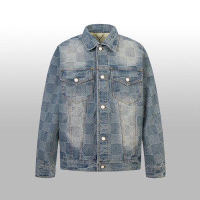 루이비통 남성 데님 재킷 - Louis vuitton Mens Denim Jacket - lvc3019x