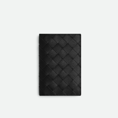 보테가베네타 인트레치아토 여권지갑 - Bottega Veneta  Black Passport Wallet - bvw231x