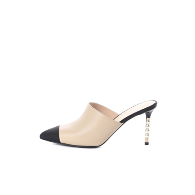 샤넬 여성 진주 베이지 뮬 - Chanel Womens Beige Mule - chs1641x