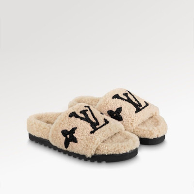 루이비통 여성 봄 디아 플랫뮬 시어링 슬리퍼 - Louis vuitton Womens Slipper - lvs1677x