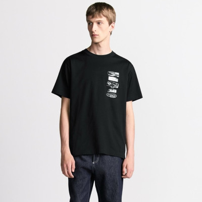 디올 남성 라운드 반팔 티셔츠 - Dior Mens Round Tshirt - dic4263x