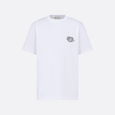 디올 남성 라운드 반팔 티셔츠 - Dior Mens White Tshirt - dic4606x