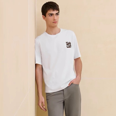 에르메스 남성 라운드 반팔티 - Hermes Mens Round Tshirts - hec4831x