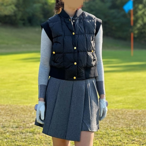 [LANVIN BLANC] 랑방블랑 여성 텍스처 블록 구스 다운 베스트 - gol1499x