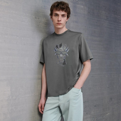 에르메스 남성 라운드 반팔티 - Hermes Mens Round Tshirt - hec5097x