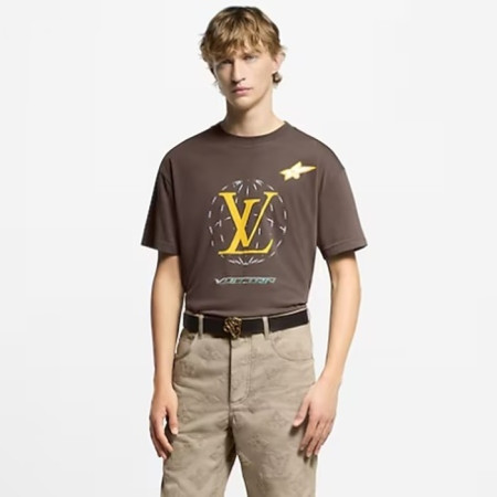 루이비통 남성 라운드 반팔 티셔츠 - Louis vuitton Mens Round Tshirt - lvc5395x