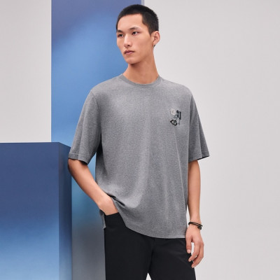 에르메스 남성 라운드 반팔티 - Hermes Mens Round Tshirt - hec5486x