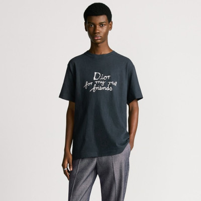 디올 남성 라운드 반팔 티셔츠 - Dior Mens Round Tshirt - dic5504x