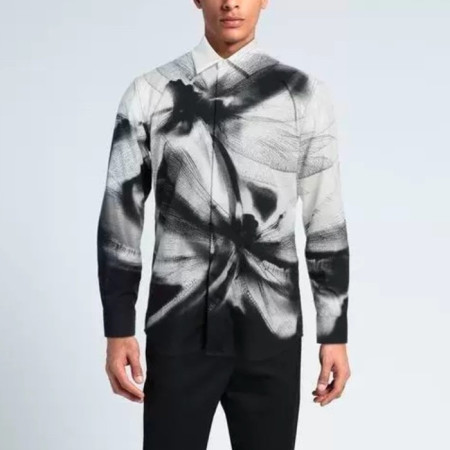 알렉산더 맥퀸 남성 블랙 셔츠 - Alexander McQueen Mens Dress Shirts - alc5656x