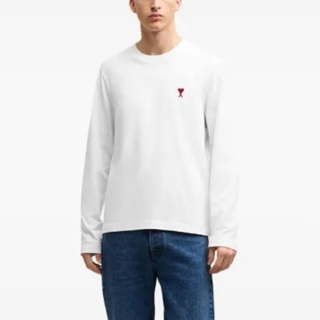 아미 남/녀 크루넥 긴팔티 - Ami Unisex Round Tshirt - amc5705x