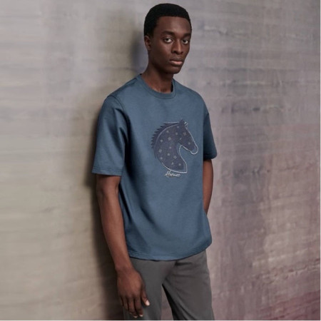 에르메스 남성 라운드 반팔티 - Hermes Mens Round Tshirt - hec5772x