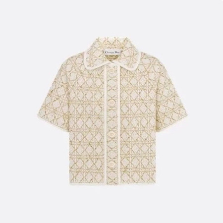 디올 여성 트위드 반팔티 - Dior Womens Tweed Tshirt - dic5842x