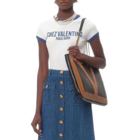 발렌티노 여성 크루넥 반팔티 - Valentino Womens Round Tshirt - val5849x