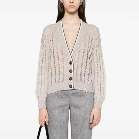 브루넬로쿠치넬리 여성 브이넥 가디건 - Brunello Cucinelli Womens V-neck Cardigan - brc5856x