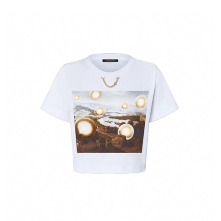 루이비통 여성 반팔 티셔츠 - Louis vuitton Womens White Tshirt - lvc5879x