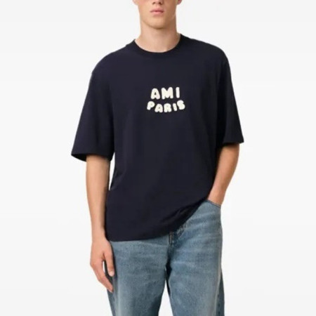 아미 남성 라운드 반팔티 - Ami Mens Round Tshirt - amc5932x