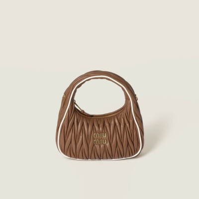 미우미우 여성 완더 마테라쎄 호보 백 - Miumiu Womens Wander Matelasse Hobo Bag - mib5317x