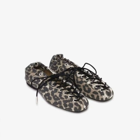 가니 여성 올레텍스 레이스업 발레리나 - Ganni Womens Oleatex Lace-Up Ballerinas - lvs5624x