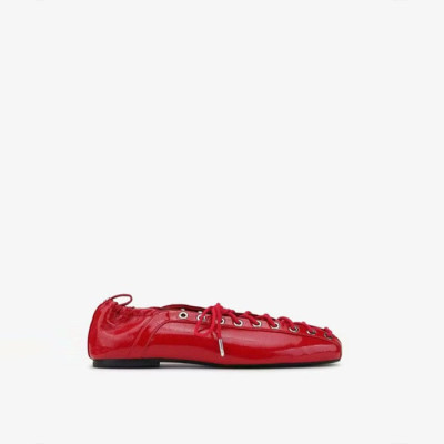 가니 여성 올레텍스 레이스업 발레리나 - Ganni Womens Oleatex Lace-Up Ballerinas - lvs5625x