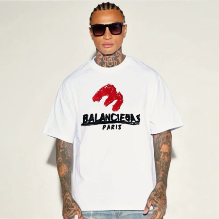 발렌시아가 남성 라운드 반팔 티셔츠 - Balenciaga Mens Round Tshirt - bac6096x