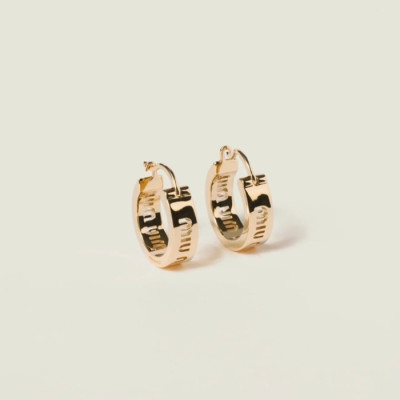 미우미우 여성 로고 장식 스몰 후프 이어링 - Miumiu Womens Logo decorated small hoop earrings - acc5397x