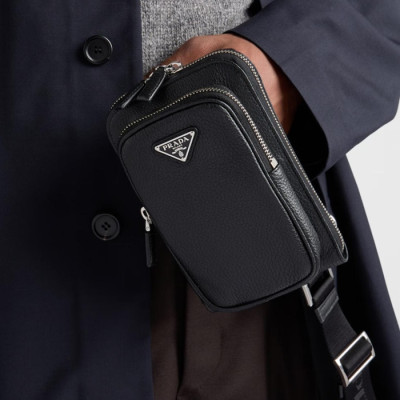 프라다 남성 가죽 스마트폰 케이스 2ZH195 - Prada Mens Leather Smartphone Case - prb5382x