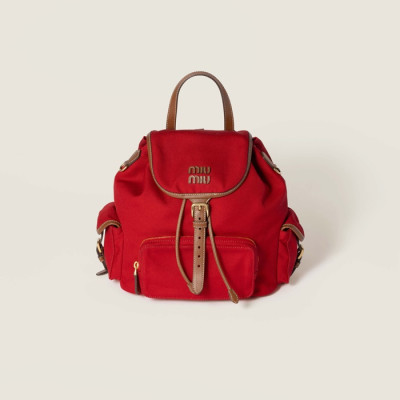 미우미우 여성 캔버스 및 가죽 백팩 - MiuMiu Womens Canvas and Leather Backpack- mib5400x