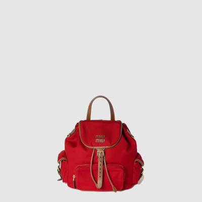 미우미우 여성 캔버스 가죽 백팩 - MiuMiu Womens Canvas Leather Backpack - mib5400x