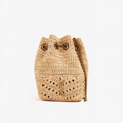 입생로랑 여성 라피아 조 미니 버킷백 - Saint Laurent Womens Raffia Joe Mini Bag - ysb5467x