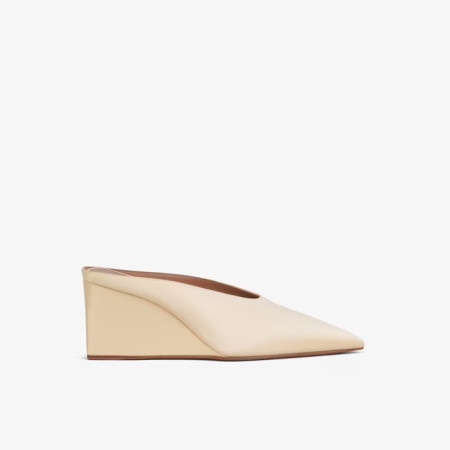 알라이아 여성 새틴 큐브 웨지 뮬 - Alaia Womens Cube Wedge Mules In Satin - als5673x