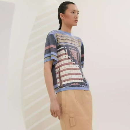 에르메스 여성 라운드 반팔티 - Hermes Womens Round Tshirt - hec6902x