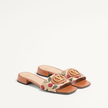 발렌티노 여성 시그니처 체리픽 슬라이드 샌들 - Valentino Womens VLogo Signature Cherryfic Slide Sandal - vas5991x