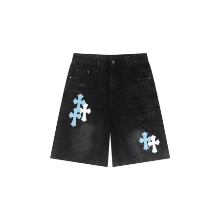 크롬하츠 남성 데님 쇼츠 - Chrom Hearts Mens Denim Shorts - chc7021x