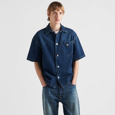 프라다 남성 반팔 셔츠 - Prada Mens Denim Shirts - prc7026x