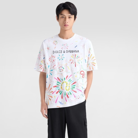 돌체앤가바나 남성 반팔 티셔츠 - Dolce&Gabbana Mens Round Tshirt - doc7057x