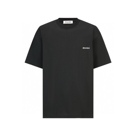 미우미우 남/녀 라운드 반팔 티셔츠 - Miumiu Unisex Round Tshirt - mic7061x