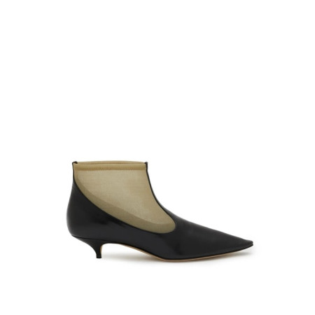 더 로우 여성 메시 나일론 & 가죽 부티 - The Row Womens Mesh Nylon & Leather Booties - ths6002x