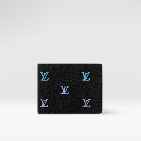 루이비통 남성 멀티플 월릿 LV 블라손 데님 반지갑 M13964 - Louis vuitton Mens Multi Wallet LV Blason Denim Half Wallet - lvw345x