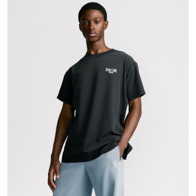 디올 남성 라운드 반팔 티셔츠 - Dior Mens Round Tshirt - dic7247x
