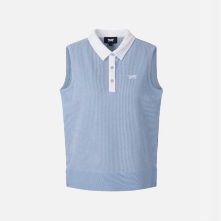 PXG 여성 썸머 카라 슬리브리스 스웨터 - gol1709x