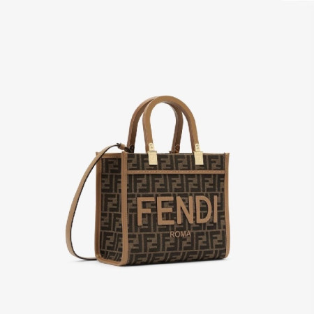 [당일배송] 펜디 여성 선샤인 스몰 쇼퍼백 브라운 자가드 패브릭 체스트넛 - dd1058x