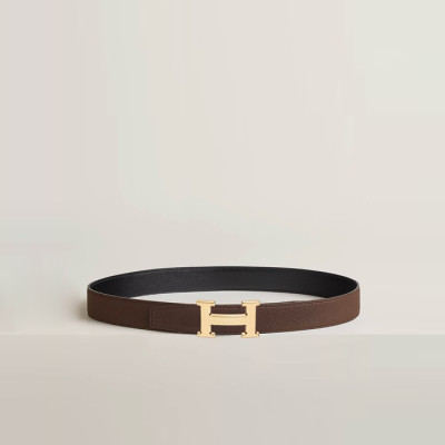 에르메스 남성 H Striee 버클 리버서블 벨트 - Hermes Mens H Striee Buckle Reversible Belt - bel237x
