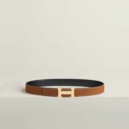 에르메스 남성 H Striee 버클 리버서블 벨트 - Hermes Mens H Striee Buckle Reversible Belt - bel239x